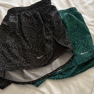 Nike Dynamic Black and Green Athletic Shorts